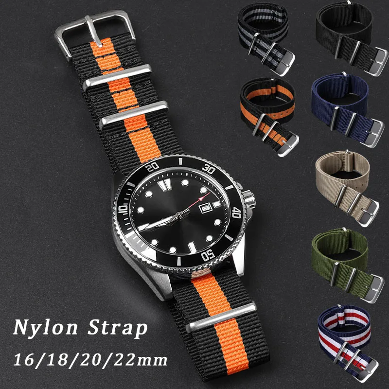 Nylonový pás 16 mm 18 mm 20 mm 22 mm popruhy Soft Sport Wristband Canvas náramok Univerzálne náhradné hodinky pre muža ženy