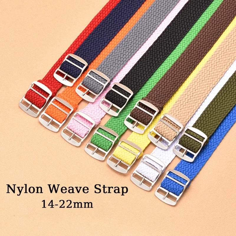 Nylonový remienok 14 mm 16 mm 18 mm 20 mm 22 mm pre Perlon Watch Band Women Men Canvas Woven Diving Sports Watchband