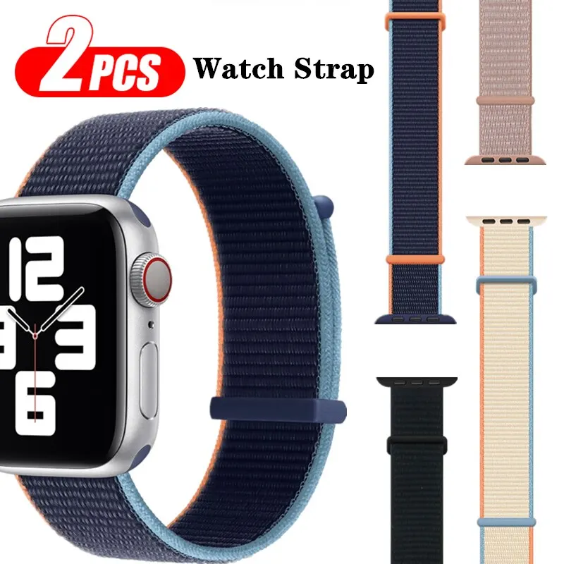 Nylonový remienok 2pcs pre remienok na hodinky Apple 8 7 SE 6 5 4 Ultra 49 mm 40 mm 44 mm 45 mm 41 mm náramok s doplnkom pre sériu IWATTS 40 mm