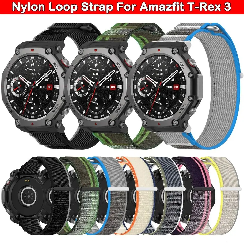 Nylonový slučkový remienok pre AmazFit T-Rex 3 nastaviteľný elastický náramok so mäkkými výmennými hodinkami pre AmazFit T Rex3 Smart WristBand