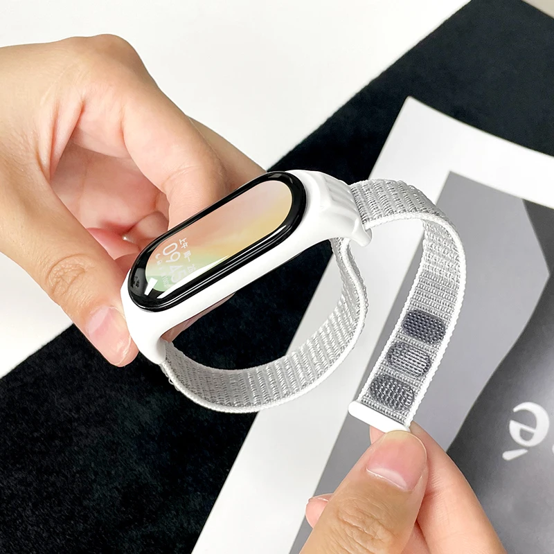 Nylonový slučkový remienok pre Xiaomi Mi Band 4 7 6 5 Náramok Watchband Pulsera Correa Wristband Sport Miband 7 6 5 4 3 hodinky