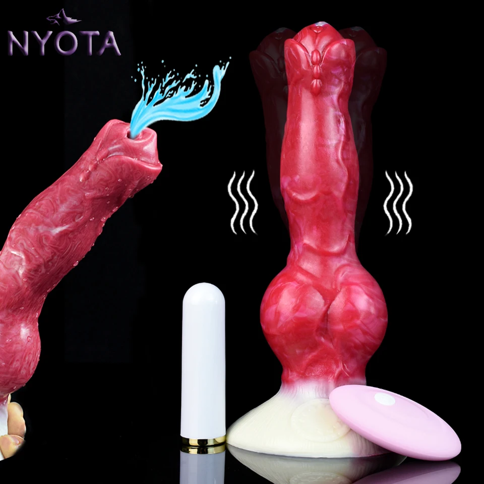 Nyota hrubý realistický dildo análny plug Squirting Dog Knot Penis vibrátor dildos masturbácia sexuálne hračky pre ženy pre ženy dospelé potreby