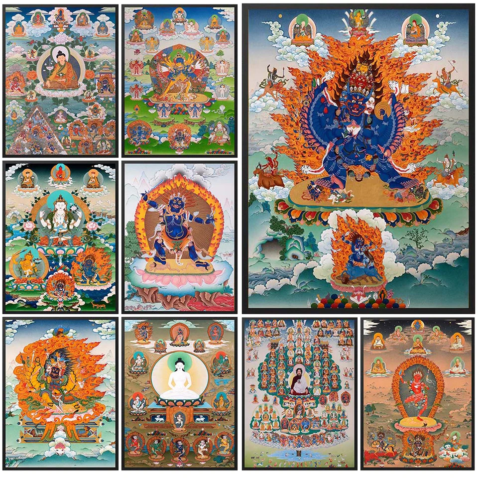 Náboženstvo Kali bohyňa Buddha hinduizmus tlačí plagáty Wall Pictures pre kostolnu izbu plagát nástenné umenie maľba maľba