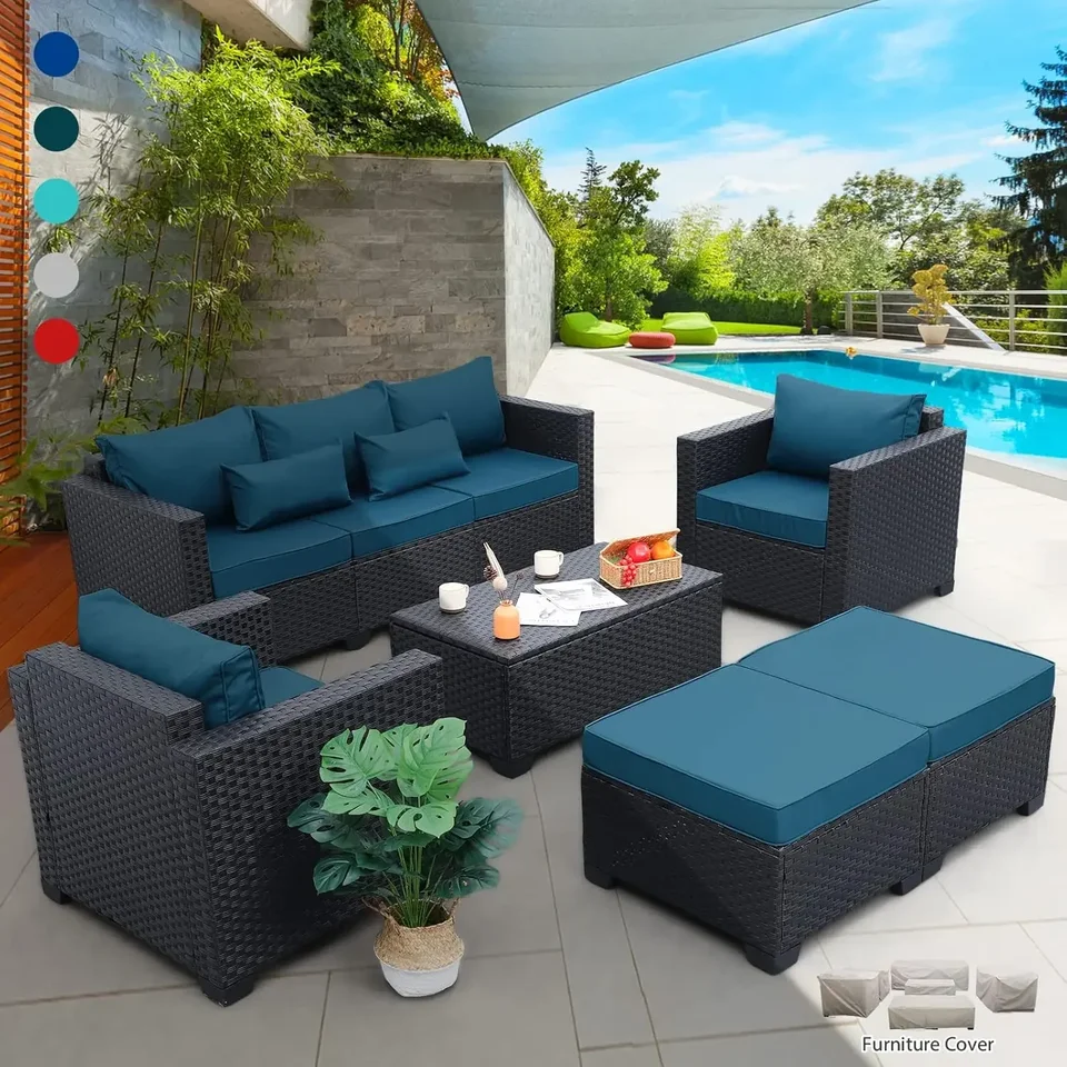 Nábytok na terasy Sada 6 kusov Couch Outdoor Storess