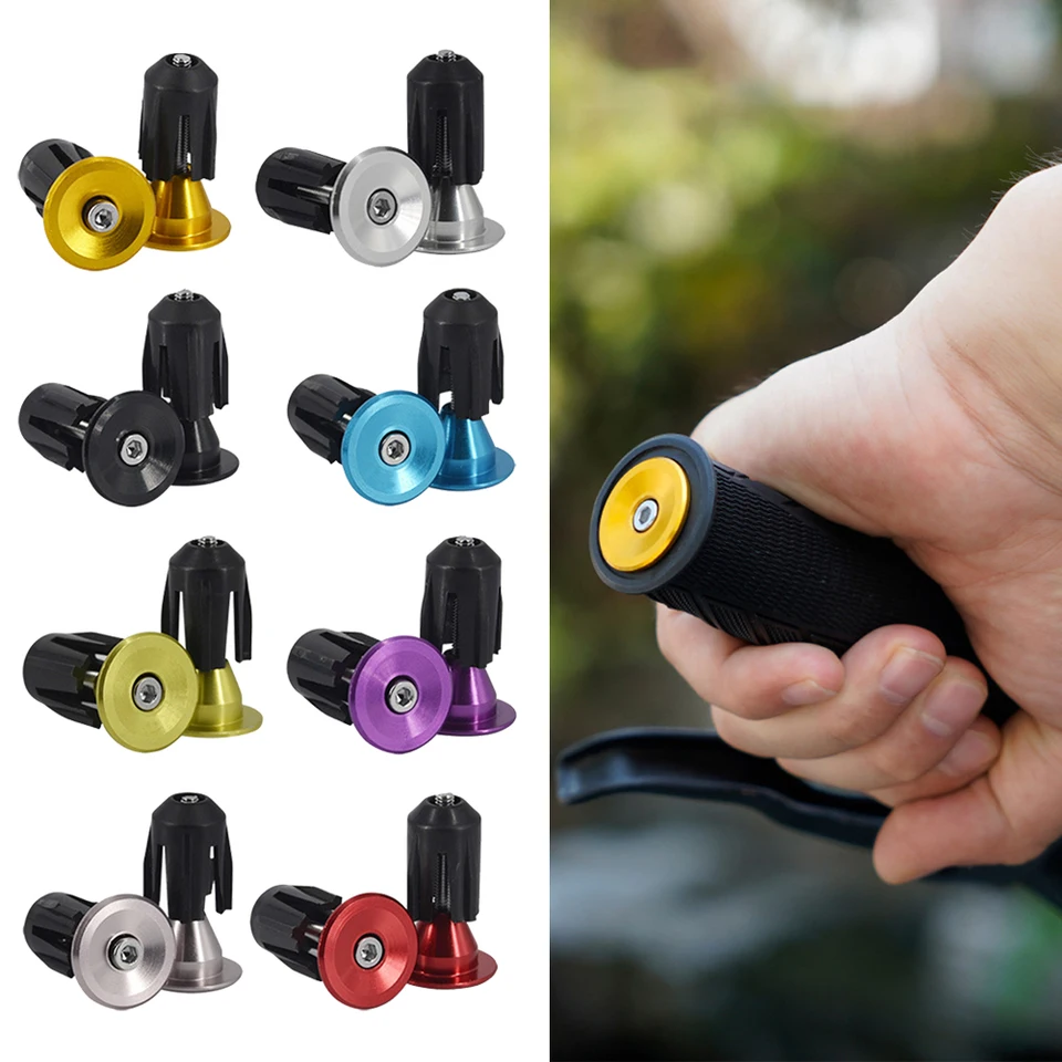 Náhradná koncová čiapka na riadidlá hliníka pre bicykel (22 ~ 24 mm) (čierna/červená/bule/zlato/fialová/titán/striebro)