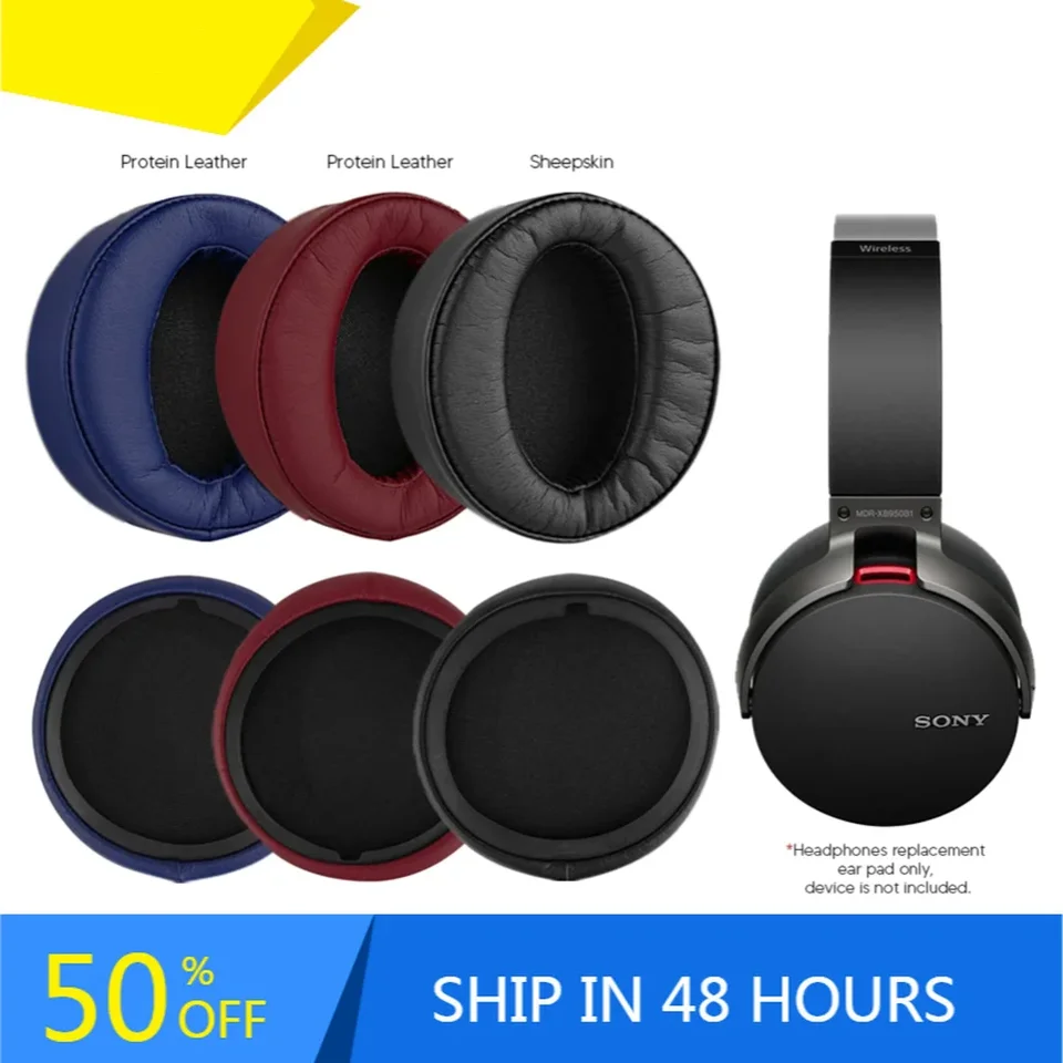 Náhradné ušné vankúšiky pre Sony MDR XB950BT XB950B1 XB950N1 Príslušenstvo Earpady headset uši vankúše opravy dielov bielkovinová koža koža