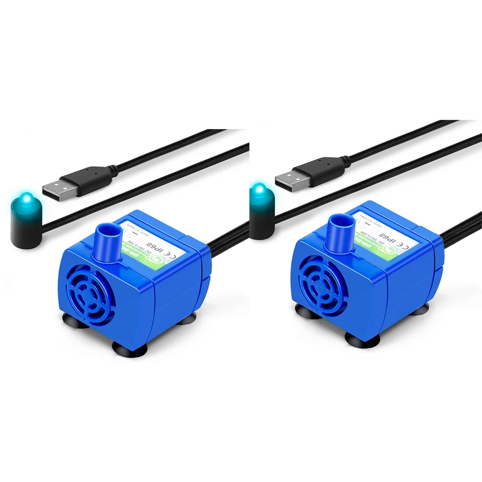 Náhradné čerpadlo ultra tiché dlhé vodné čerpadlo LED s LED svetlom PET vodné čerpadlo pre akvárium Fish Tank Pet Fontain