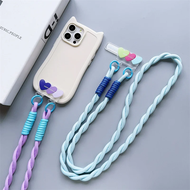 Náhrdelník Srap Cord Retial pre iPhone 15 14 Pletené lano pre puzdro na telefón Xiaomi Redmi Samsung Redmi prepravia náhrdelník na šnúrku