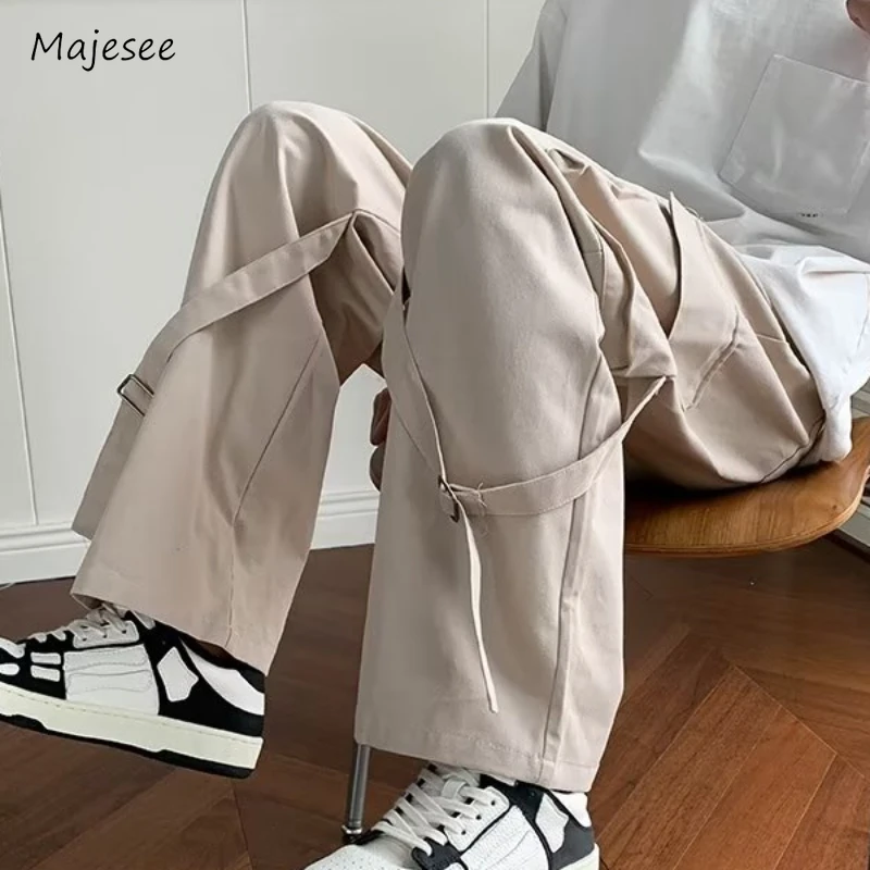 Nákladné nohavice muži v baggy šnurovanie viacerých vreciek Techwear harajuku štýlové jednoduché pohodlné jesenné denné japonský štýl City Boy