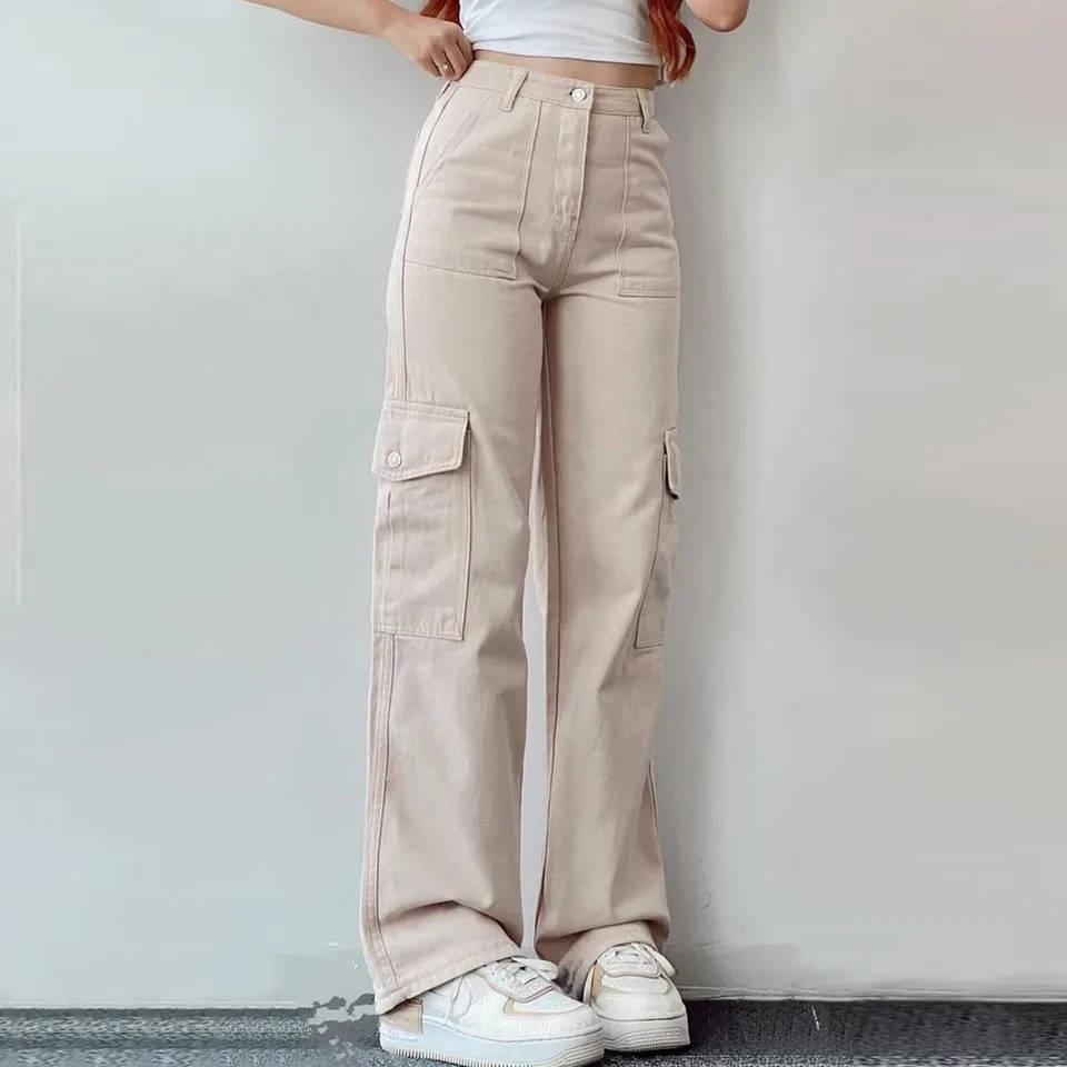 Nákladné nohavice pre letné príležitostné dámske dámske vreckové nohavice Dievčatá Hip Hop Hop Streetwear ženské móda plus veľkosti telesná nohavice