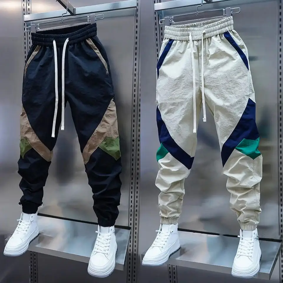 Nákladné nohavice pre mužov viacerých natiahnutých joggerov khaki nohavice Muž Harem Multi vreckový bavlna Harajuku nadmorský štýl kórejského štýlu
