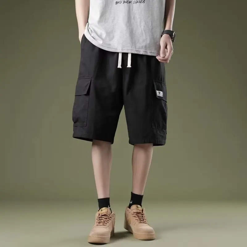 Nákladné šortky pánske letné letné n-štýl voľne priliehajúce retro päťdônd Pants Fashion Značka mimo športových nohavíc INS