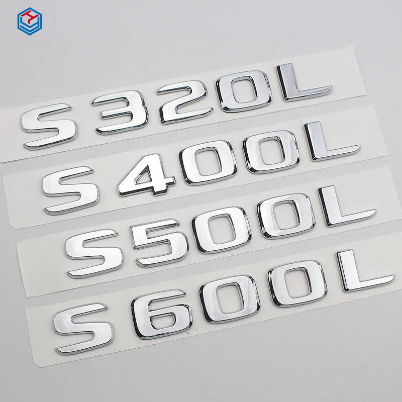 Nálepka 3D Chrome Car Letters For Mercedes Benz S320 S400 S500 S600 W221 W222 W223 Trunk Emblem Logo Logo Appress