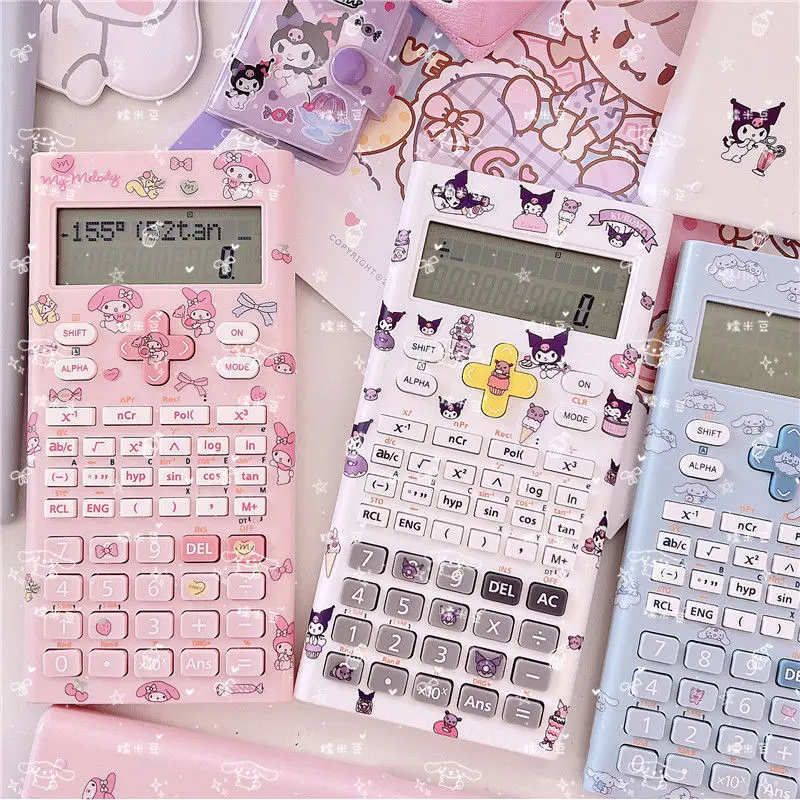 Nálepka DIY Sanrio My Melody Kuromi Cinnamoroll Scientific Funktion Kalkulačka Škola Študenti Študenti aritmetickej skúšky Stationaly Kawaii