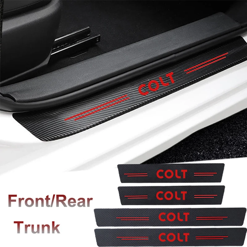 Nálepka na auto z uhlíkových vlákien pre odznak Mitsubishi Colt Automatické dverové prahové pásové pásmo proti škrabanej páske vodotesné nálepky