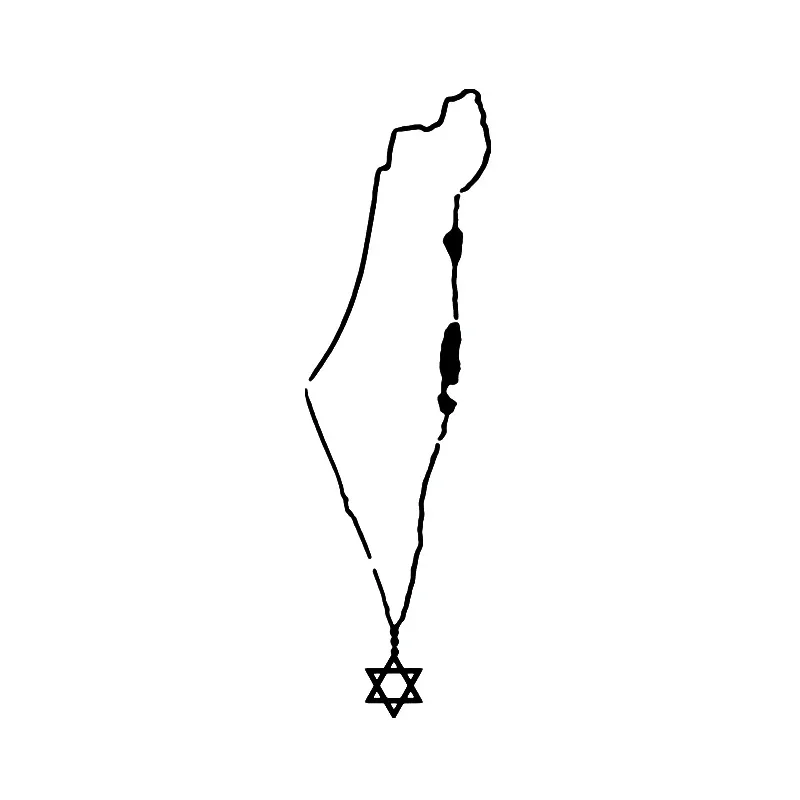 Nálepka na autá Izrael mapa náhrdelník vinylový nátál vodotesný automatický dekor na nárazníku nákladného vozidla Zadné okno pre domácich majstrov
