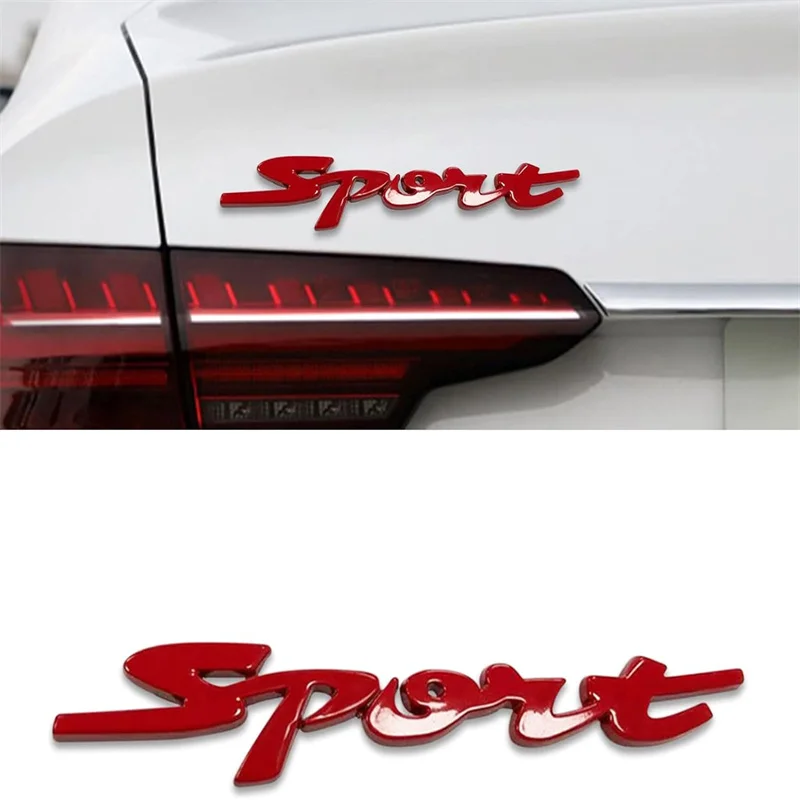 Nálepka na autá Sport verzia kovového automobilu Sports Word Letter 3D Chrome Metal Coticker Stiapka znak odznak