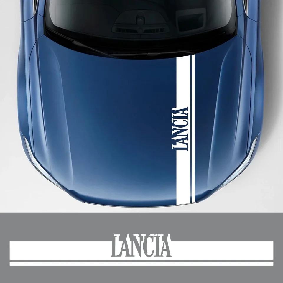 Nálepka na kapucňu pre Lancia Delta Stratos y Phedra Thema ypsilo automatické ladenie príslušenstva Dlhý prúžok kapota vinylového filmu