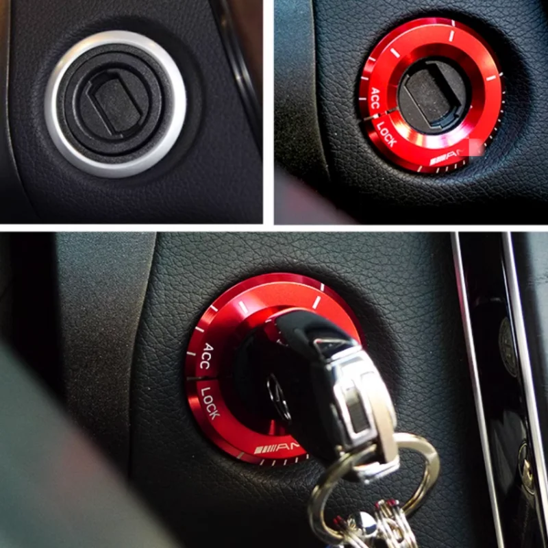 Nálepka na kruhový kruhový kruhový kruh pre zapaľovanie auta pre Mercedes Benz AC Class GLA CLA GLC W205 W212 X253 C117 Príslušenstvo