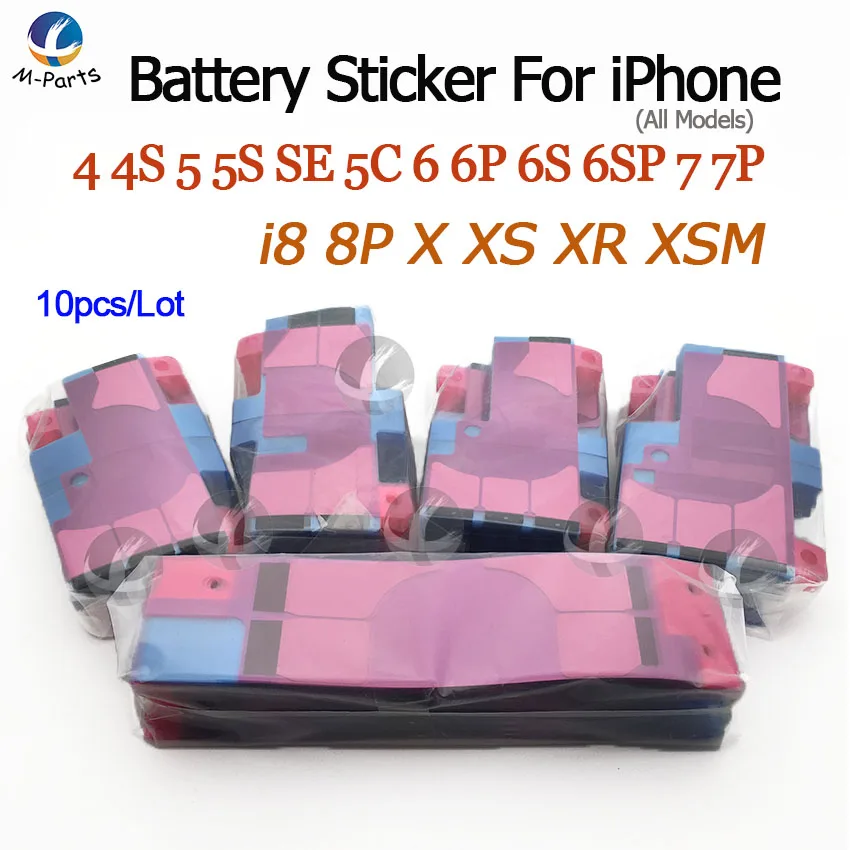 Nálepka na lepenie batérie pre iPhone 12 Mini Pro 11 xs Max xr x 8 7 6s 6 plus 5s SE 5C 5 4S 4 Tab na lepiacom páskovom pásme batérie, 10ks