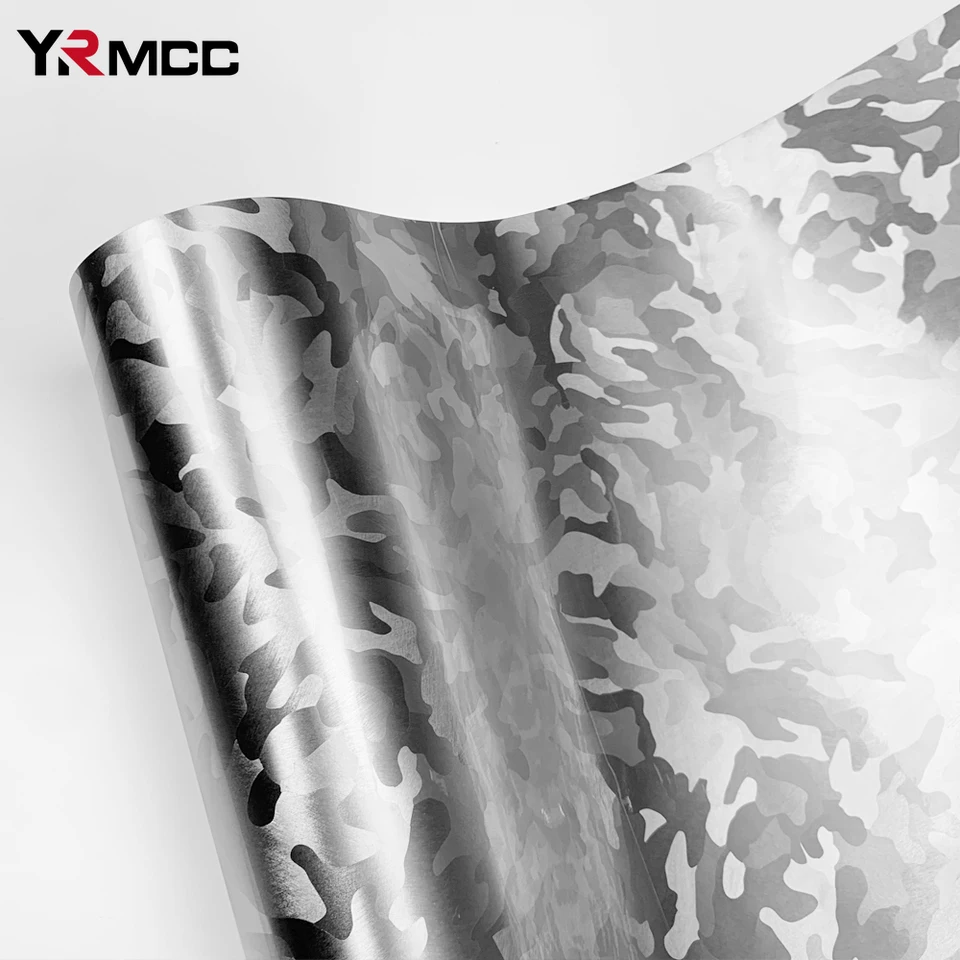 Nálepka na nálepku uhlíkových vlákien Ghost Silver Carbon Fiber Vinyl Wrap Films lesklý nálepka automobil
