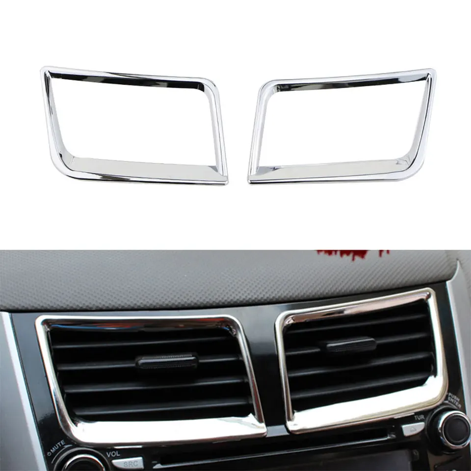 Nálepka na odvzdušňovacie nálepky pre klimatizáciu automobilu pre Hyundai Verna Solaris 2012 2013 2014 2015 Center AC Vent Frame Cover Tink Accessories