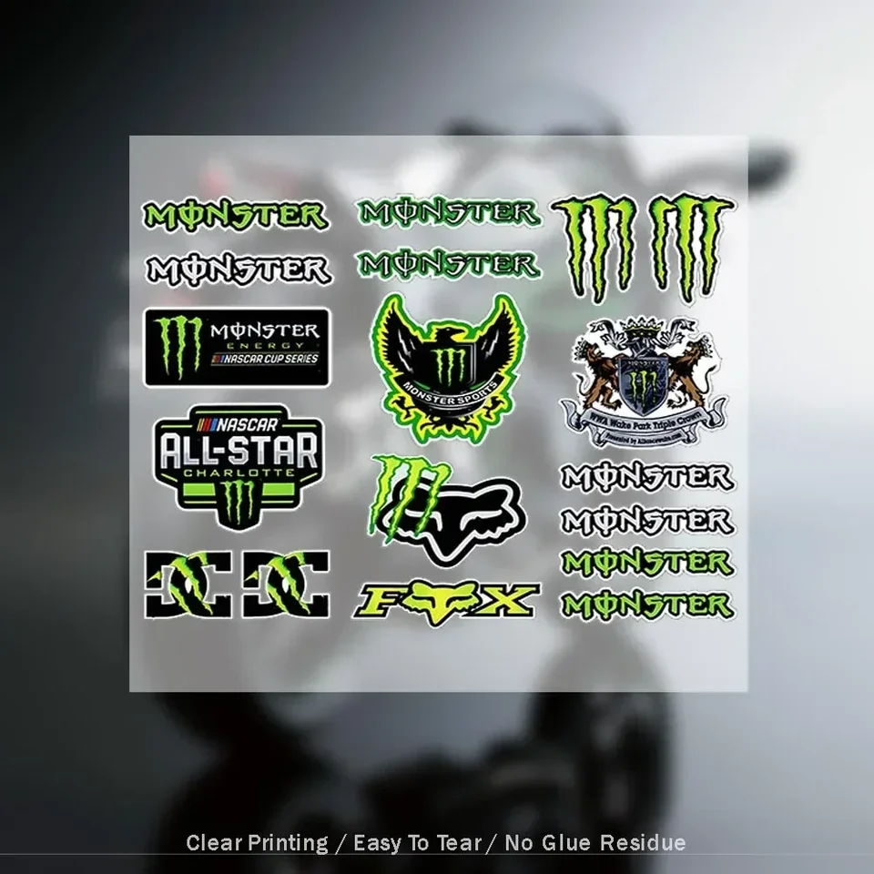 Nálepka na prilbu na motocykli pre monster energetické auto Vinyl obtisky