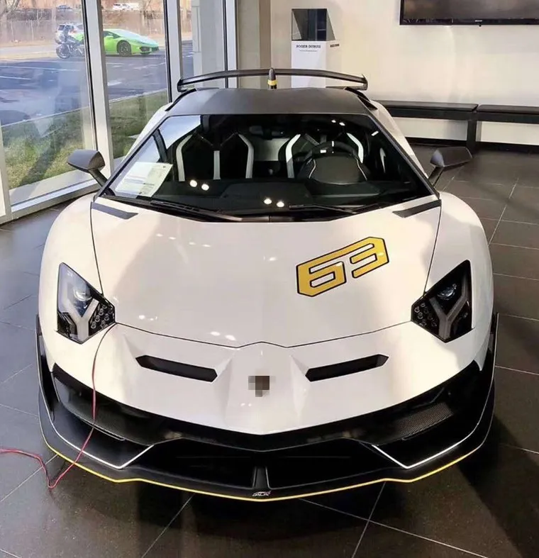 Nálepka na športové autá pre Lamborghini Aventador SVJ 63 Personalizovaný vlastný nálepka SV číslo 63 Nálepky