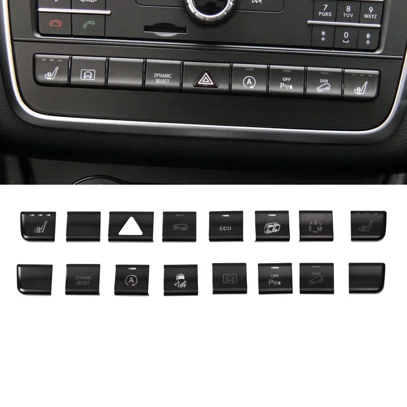 Nálepka tlačidiel pre klimatizáciu automobilovej konzoly pre Mercedes Benz GLA x156 CLA C117 AB trieda W176 W246 2013-2017
