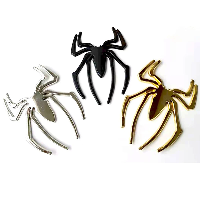 Nálepky automobilov kov 3D pavúk logo zlato/strieborné auto Styling Príslušenstvo Kovová nálepka Chrome Spider znak znak