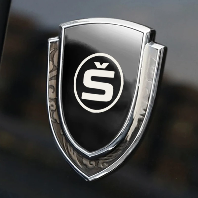 Nálepky automobilov Kovové akzozórie auto Auto príslušenstvo pre Sko Skoty Octavia 2 3 A7 Superb 2 3 Kamiq Fabia 2 Kodiaq Karoq Kamiq Rapid Scala