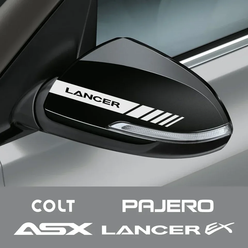 Nálepky krytu spätného zrkadla automobilu pre Mitsubishi Ralliart Lancer ex ASX Outlander Auto Styling Accessory Exterior Decoration