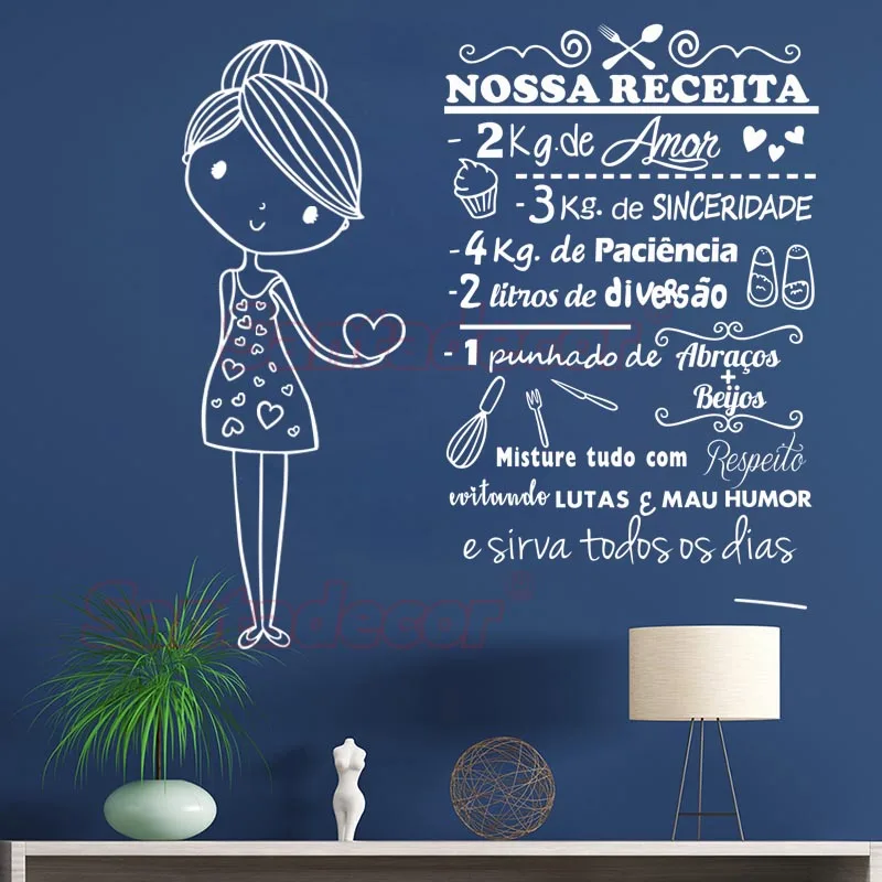 Nálepky Krásne dievča Nossa prijímanie vinylovej steny umenia obtisky obývacia izba Domáca výzdoba plagát Portugalský dom dekorácia tapeta