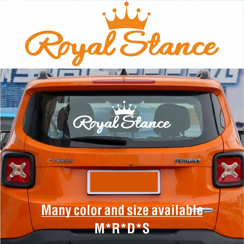 Nálepky na autá Černé sklo Okno Royal Stance Auto vinyl film DIY Náklady automobil Sport Styling Dekorácie