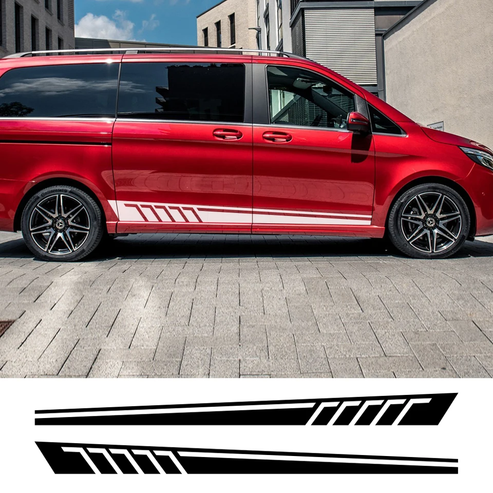 Nálepky na bočné pruhy na autá Vinyl filmu Obtisky automobilov Exteriérové ​​štýlové príslušenstvo pre Mercedes Benz v triedu Vito Viano