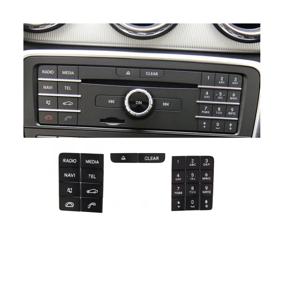 Nálepky na gombíky CD CD CD CD CD CD pre Mercedes Benz CLS W218 2014-2017 GLA X156 2013-2016