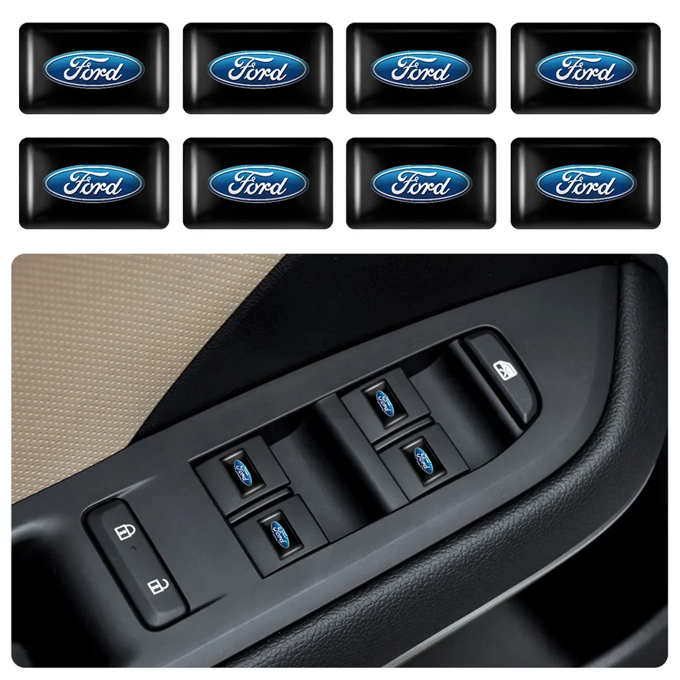 Nálepky na gombíky s gombíkom v aute nálepky na výzdobu volantu pre Ford Focus St St Ranger Mondeo Ghia EcoSport Fiesta Kuga Fusion