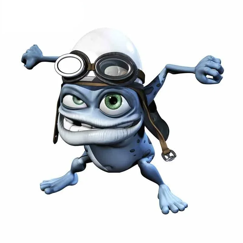 Nálepky na motocykle automobilov Funny Crazy Frog Cartoon Dekoratívne doplnky na zakrytie škrabancov vodotesný PVC