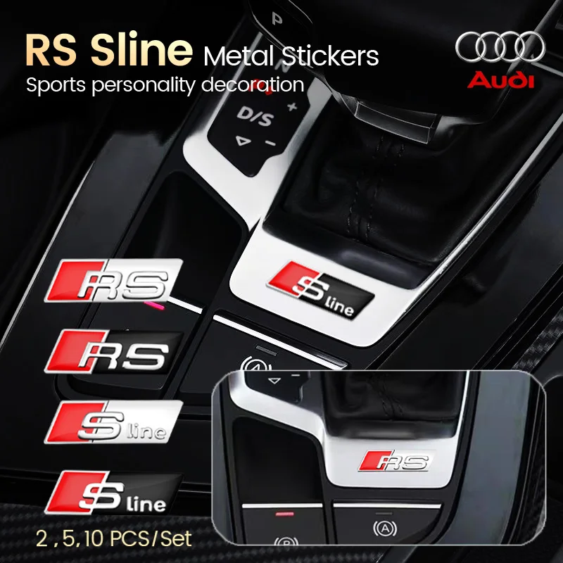 Nálepky na nálepku s nálepkou na volant Interiérový odznak Styling pre Audi Q8 S7 A7 RS RS3 RS4 RS5 RS6 RS7 Sport Button upravené nálepky