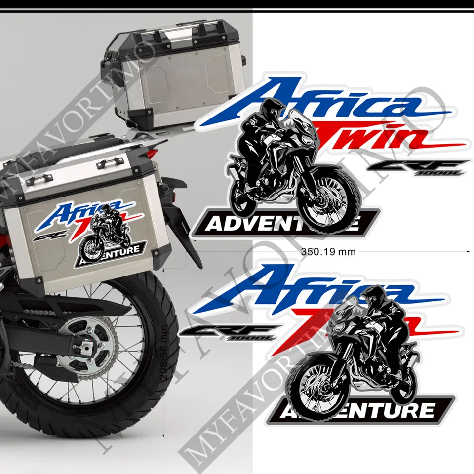 Nálepky na nálepky na podložku pre Honda Africa Twin CRF1000L CRF 1000 Africatwin Trunk Case Panniers Luggage Hliníková skrinka Adventure Kit