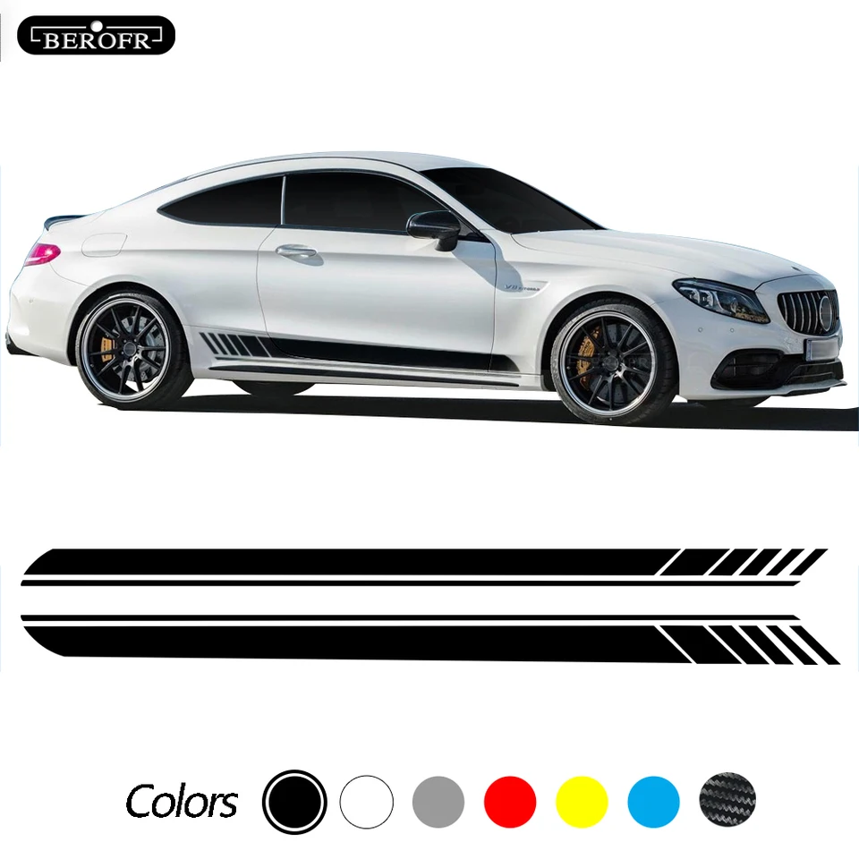 Nálepky na nálepky na sukne sukne pre dvere sukne pre Mercedes Benz C Class W205 W204 C180 C200 C250 C300 C63 Coupe AMG Príslušenstvo 2ks 2ks