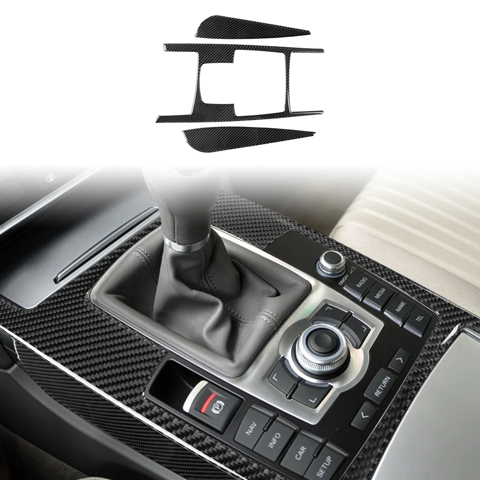 Nálepky na nálepky z uhlíkových vlákien Centrálny ovládací panel Dash Panel Tink Cover Cover Cover pre Audi A6 4F C6 2005 - 2011