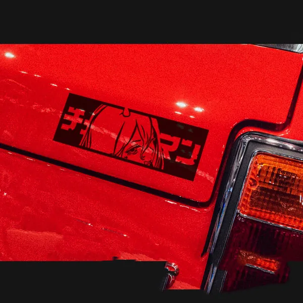 Nálepky na pásku na autá pre motorovú reťazovú pílu Man JDM Anime Anime Waifu Sticker Peeper Cartoon Automatické okenné chvostová páska