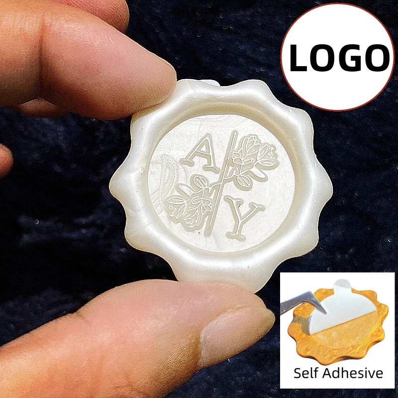 Nálepky na vlastné voskové tesniace nálepky s podkladovou vlastnou lepiacou páskou, obálkou svadobnej pozvánky zapečatené personalizované business logo voskových tesnení