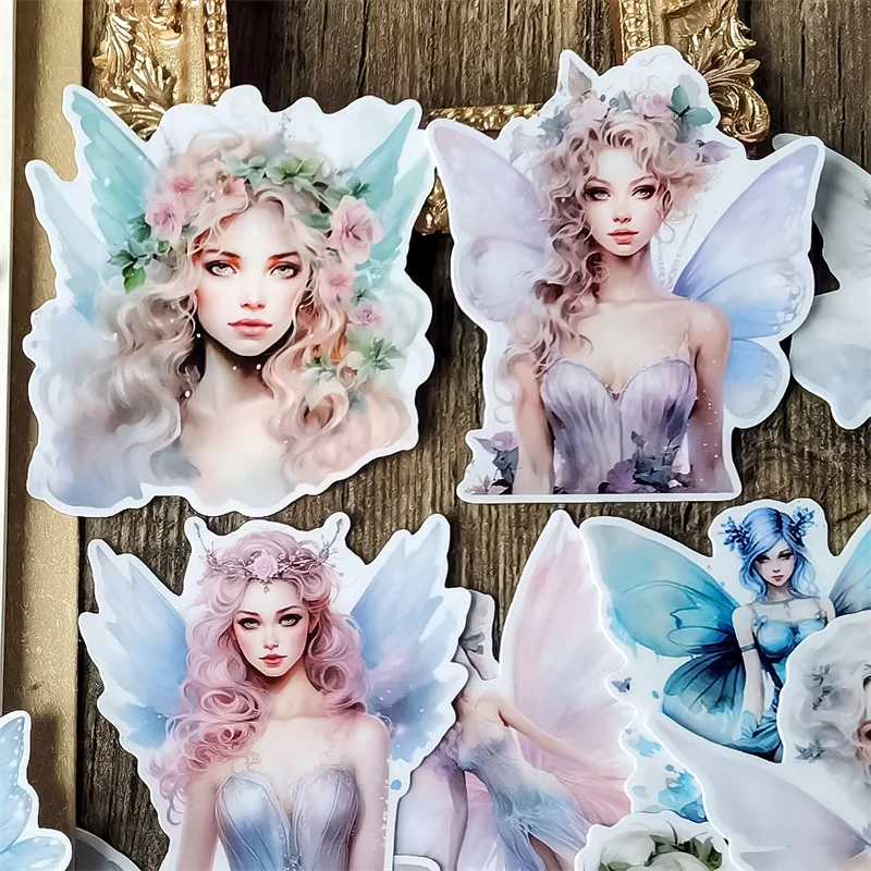 Nálepky s vodovodom snov motýľ elf víly anjelské nálepky DIY Scrapbook Denník Denník dekorácia vintage scrapbooking