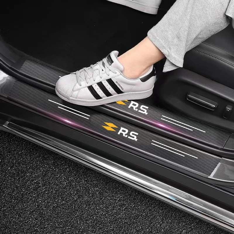 Nálepky z uhlíkových vlákien pre Renault RS Line Clio Megane Scenic Laguna Logan Automatické nálepky Sill Sill