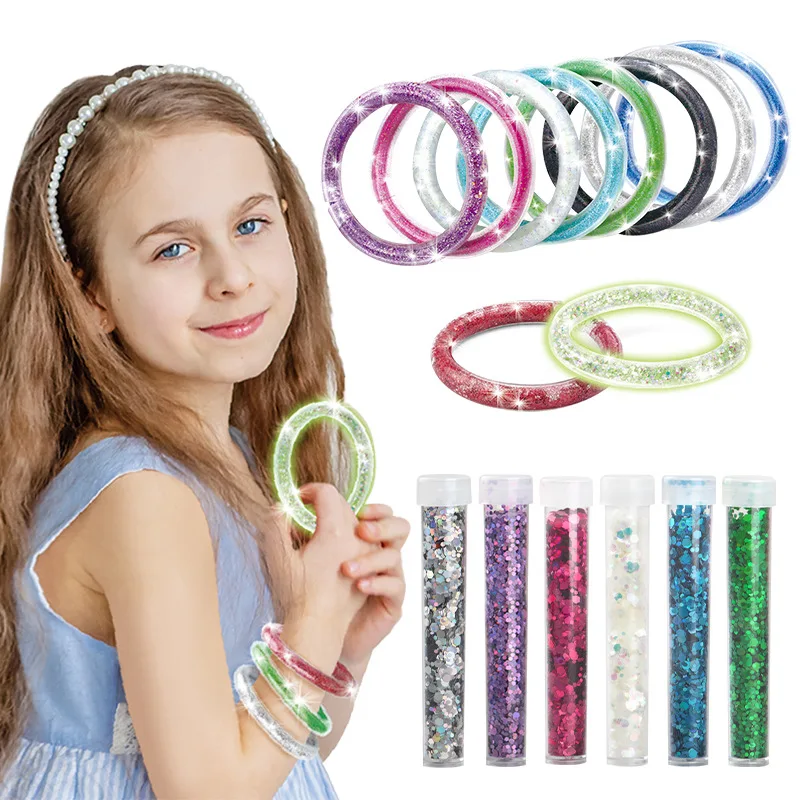 Náramky na výrobu súprav pre dievčatá trblietavý vodný náramky Craft Kit predstierajte hračky pre deti narodeninové darčeky