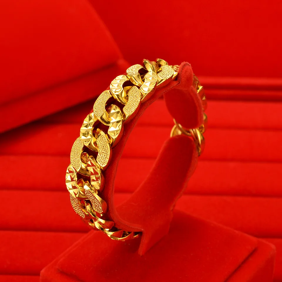 Náramky z nehrdzavejúcej ocele pre mužov 15 mm široký reťazec náramky náramok Pulsera hip hop šperky Darčeky darčeky