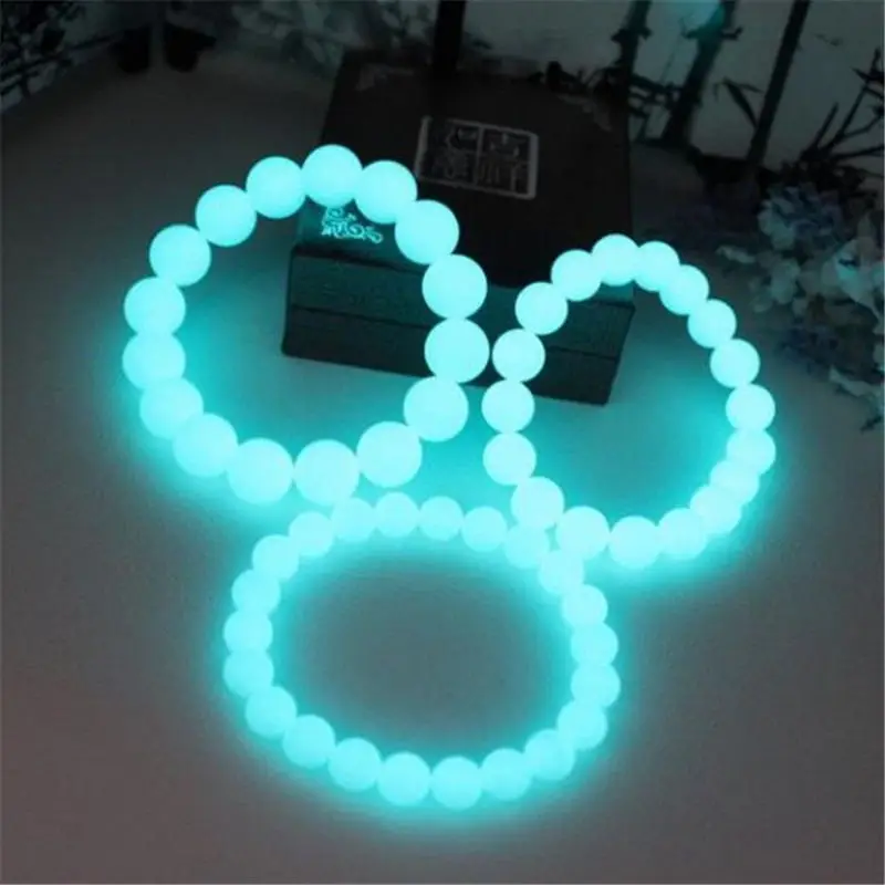 Náramok Charm Man Svetely Fluorescent Stone Pearl Night Light Jellery Glow In The Dark for Women Pulsera Antiesstres Bijoux