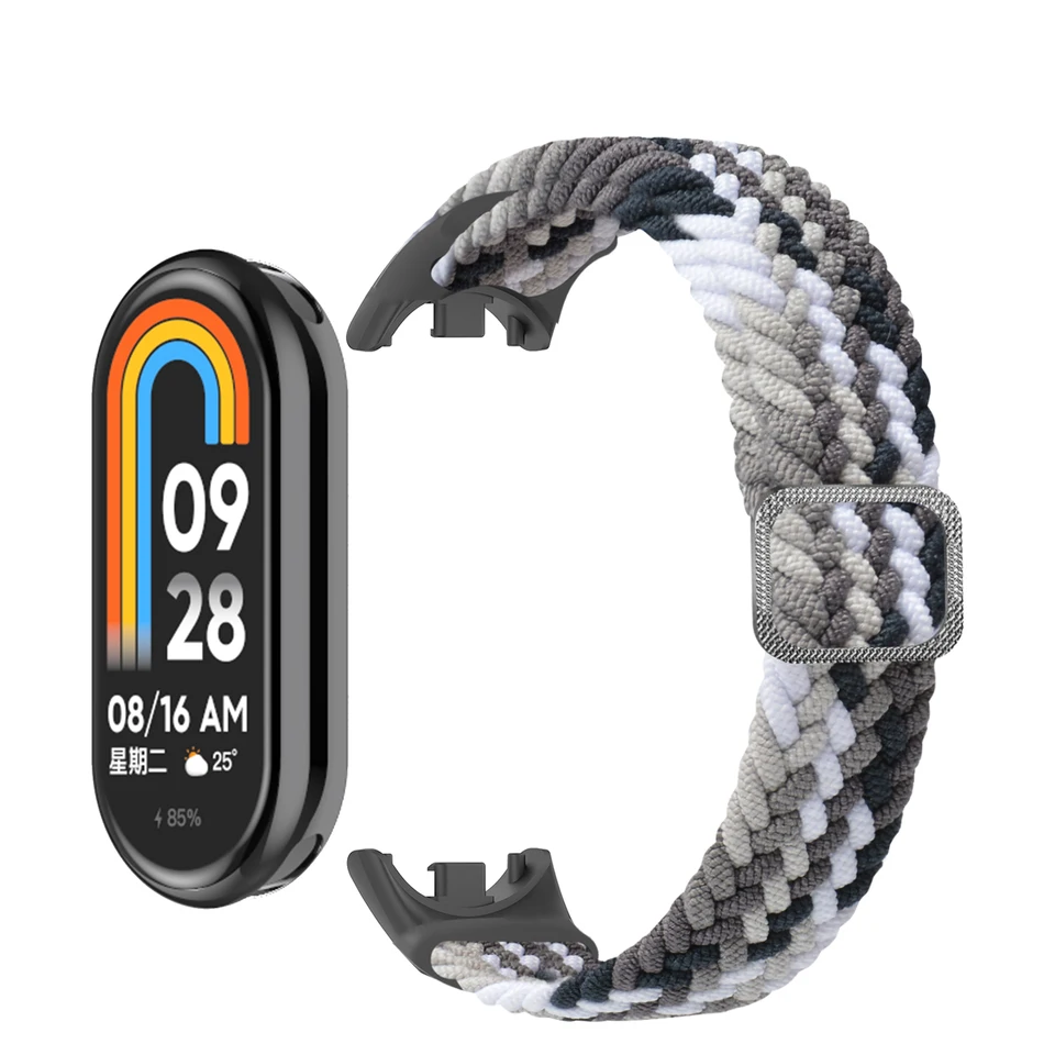 Náramok pre MI pásmo 8 7 6 Elastické nastaviteľné nylonové prepletené miband4 MIBAND 5 Correa Wristband pre Xiaomi Mi Band 4 3 5 6 7